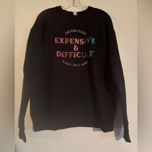 Tultex Black Graphic Sweatshirt Expensive and Difficult